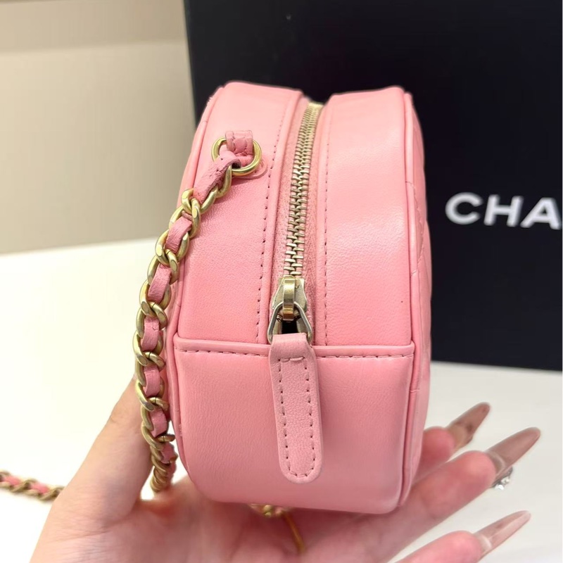 香奈兒Chanel小圓餅包粉色-4