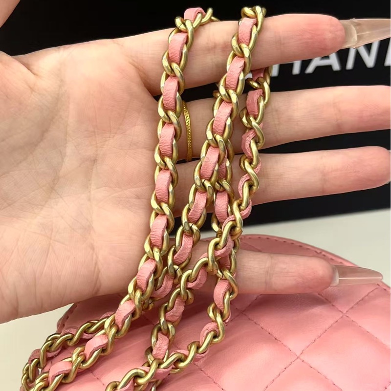 香奈兒Chanel小圓餅包粉色-12