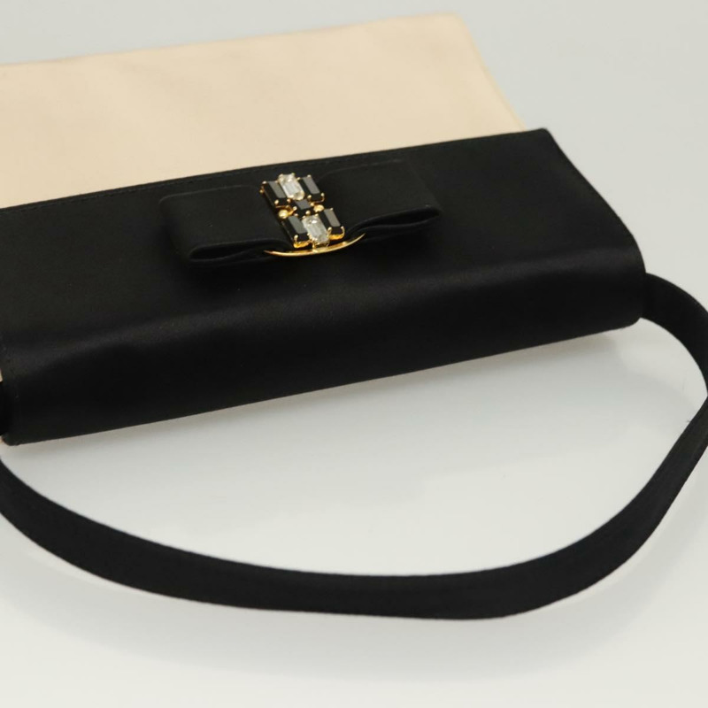 【日本直送】Salvatore Ferragamo Vala 手提包 緞面 米色 金色 正品 BA2675-5