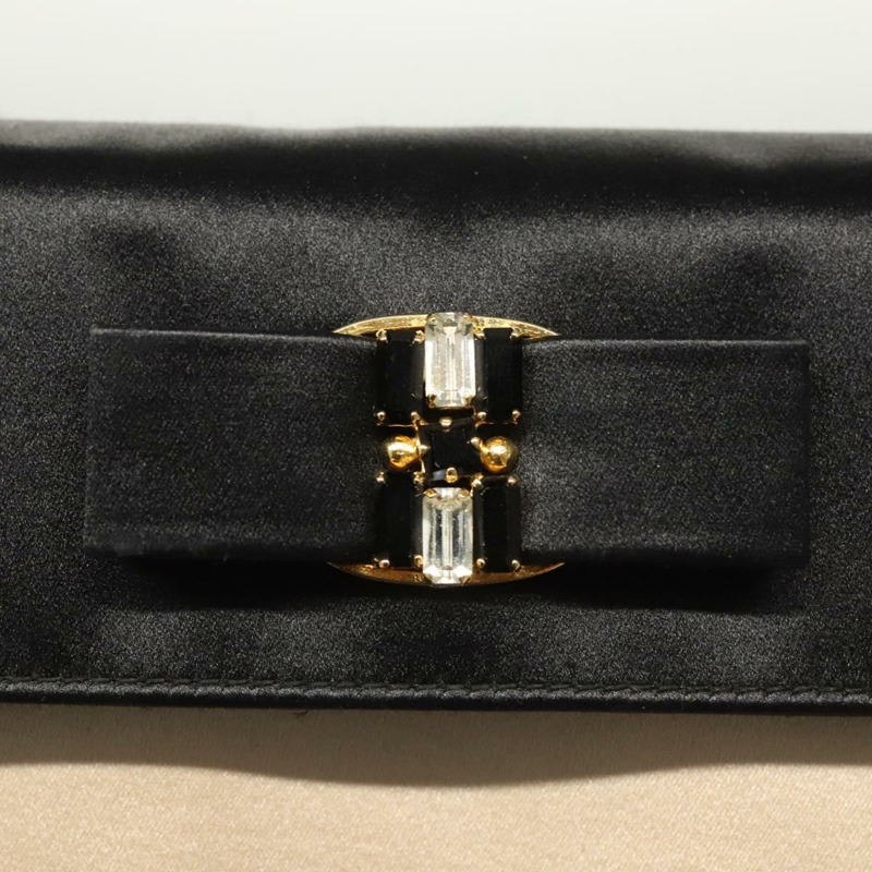 【日本直送】Salvatore Ferragamo Vala 手提包 緞面 米色 金色 正品 BA2675-16