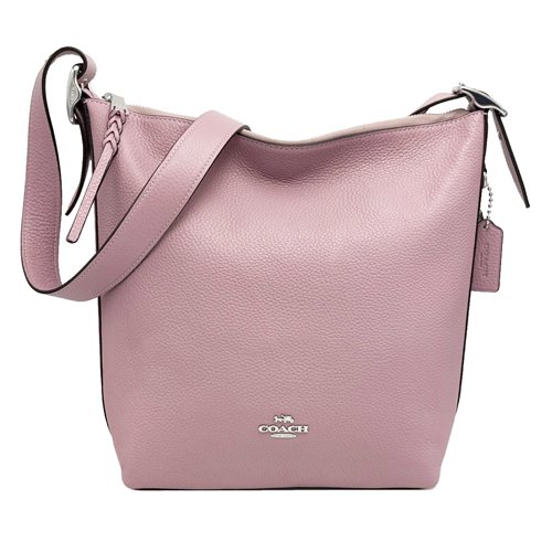 【全新】COACH  素面牛皮水桶斜背包(粉紫)-0