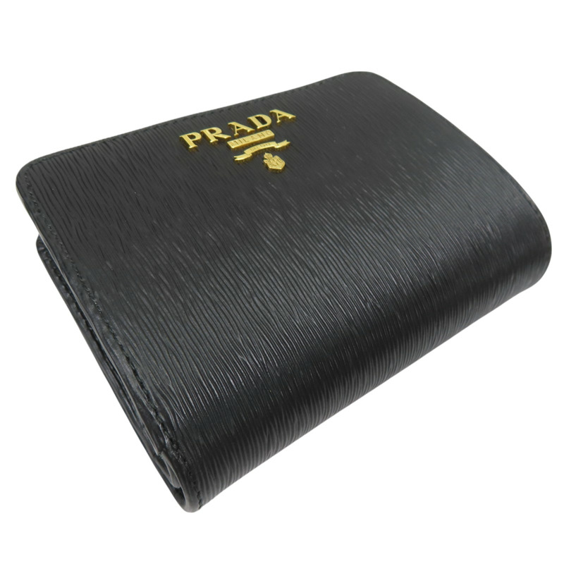 黑色 牛皮 扣式短夾 1ML018-2