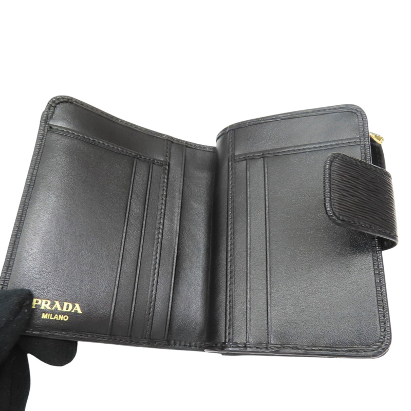 黑色 牛皮 扣式短夾 1ML018-4