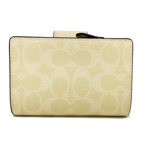 【全新】COACH  C LOGO鈔票零錢袋中夾(月光石黃)-2