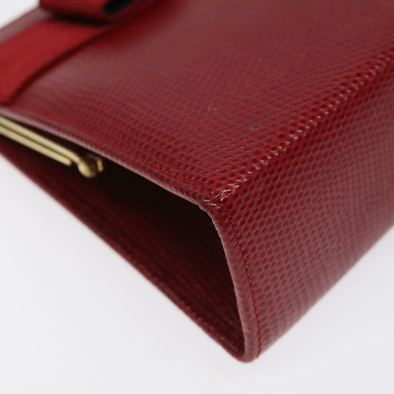 【日本直送】Salvatore Ferragamo 鏈條單肩包 蛇皮壓花 紅金 正品 125568-14