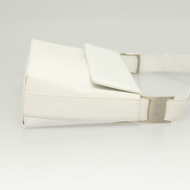 【日本直送】Salvatore Ferragamo 白色銀色皮革肩背包，正品編號 125994-2