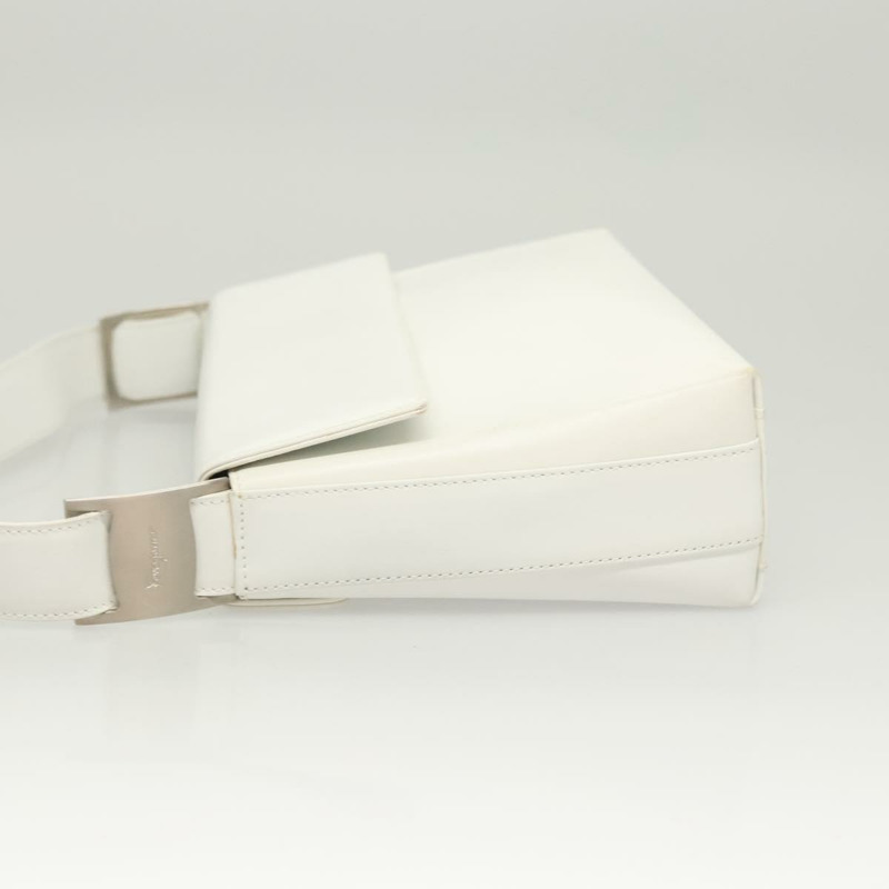 【日本直送】Salvatore Ferragamo 白色銀色皮革肩背包，正品編號 125994-3