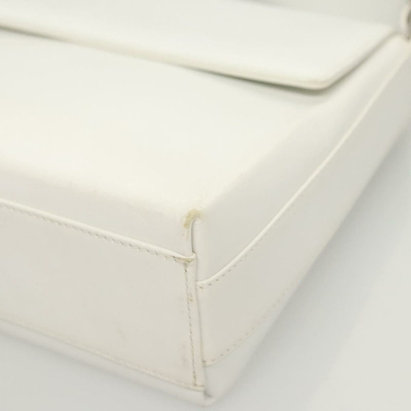 【日本直送】Salvatore Ferragamo 白色銀色皮革肩背包，正品編號 125994-13