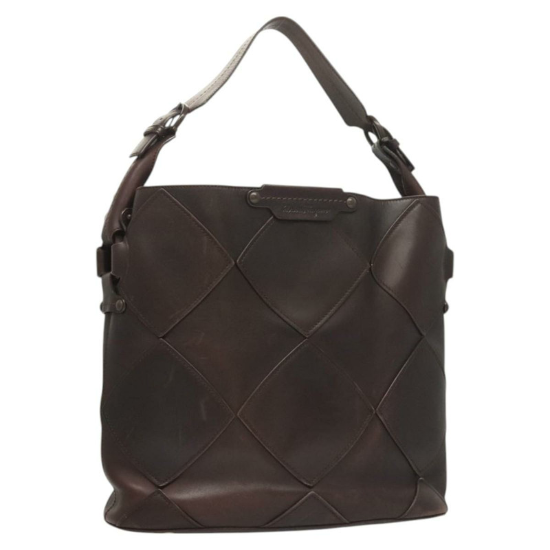 【日本直送】Salvatore Ferragamo 棕色皮革單肩包，正品，貨號 118651-0