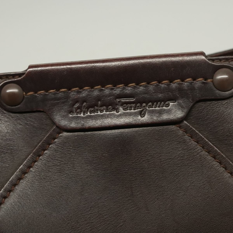 【日本直送】Salvatore Ferragamo 棕色皮革單肩包，正品，貨號 118651-15