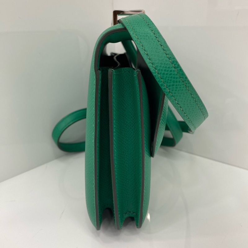 Hermes愛馬仕constance O6帝王綠銀扣康康 19單肩斜挎康康包 epsom,U刻-3
