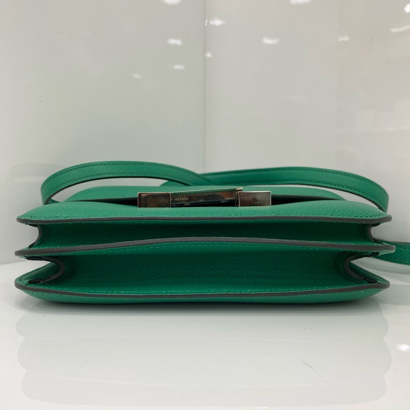 Hermes愛馬仕constance O6帝王綠銀扣康康 19單肩斜挎康康包 epsom,U刻-4