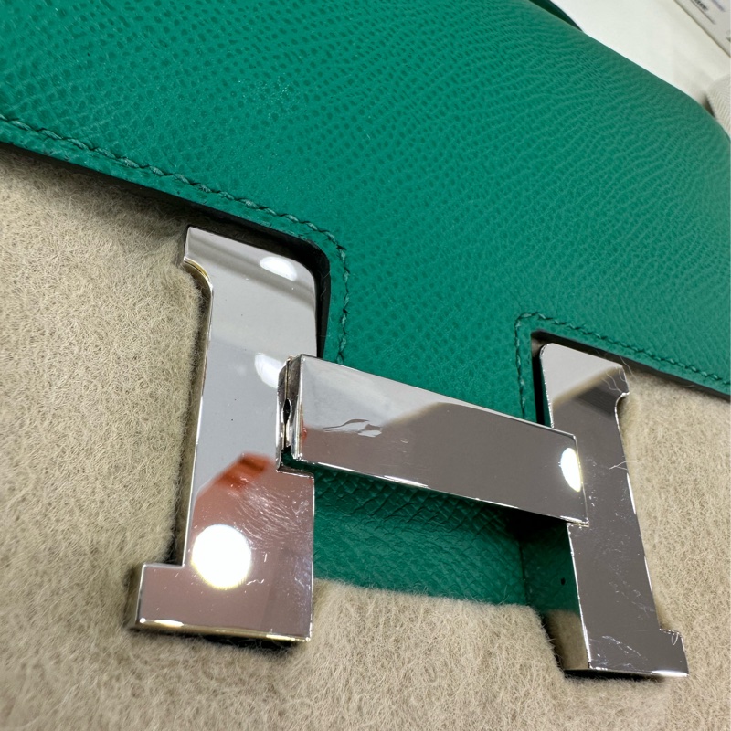 Hermes愛馬仕constance O6帝王綠銀扣康康 19單肩斜挎康康包 epsom,U刻-13