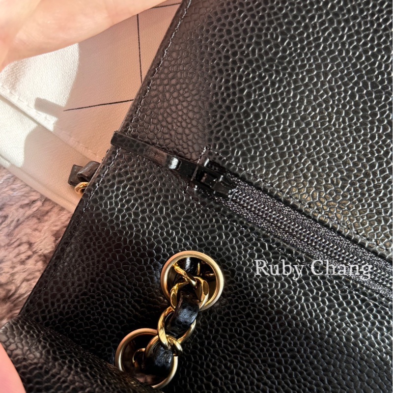 Chanel Classic Flap Bag（CF25) 黑金款中號-3
