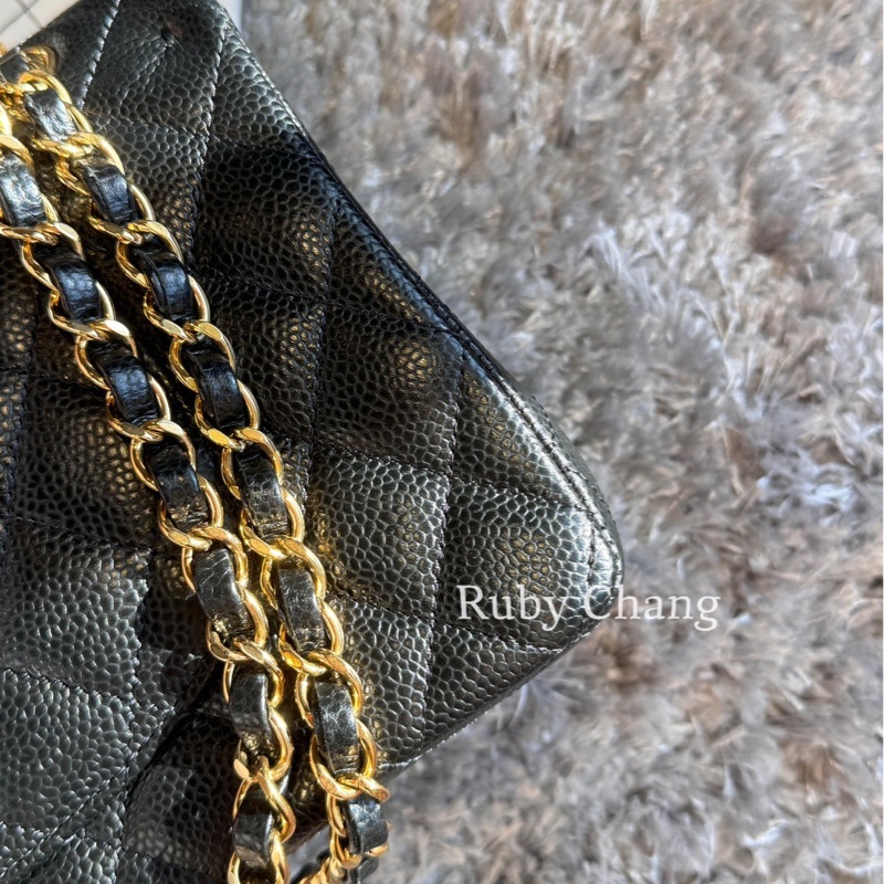 Chanel Classic Flap Bag（CF25) 黑金款中號-17