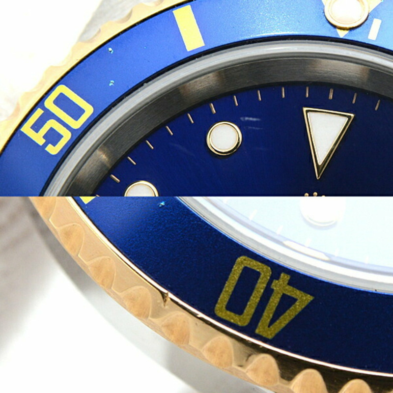 勞力士手錶男式潛航者型藍色錶盤自動潛水錶 D 系列不銹鋼金色 ROLEX 16613 SS x 750YG-5