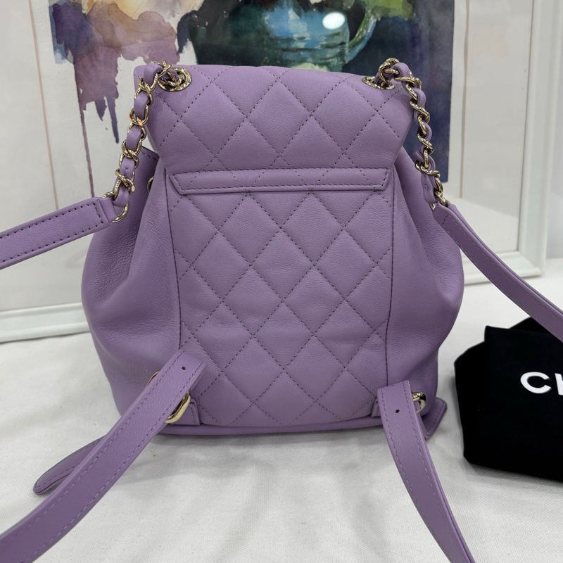 CHANEL香奈兒 24P Duma 淡紫色 牛皮 小號 雙肩包 24年新款！芯片款-2