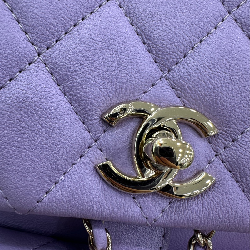 CHANEL香奈兒 24P Duma 淡紫色 牛皮 小號 雙肩包 24年新款！芯片款-15