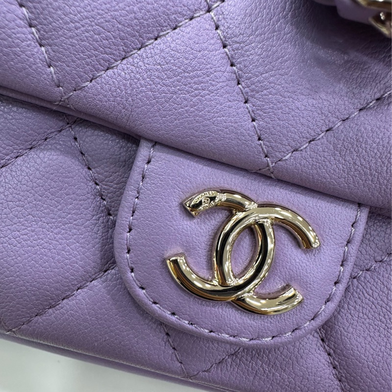 CHANEL香奈兒 24P Duma 淡紫色 牛皮 小號 雙肩包 24年新款！芯片款-16
