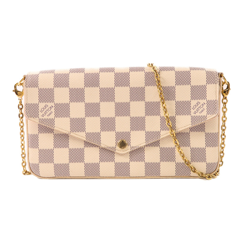 LOUIS VUITTON Damier Azur Pochette Felicie金扣肩背袋-0