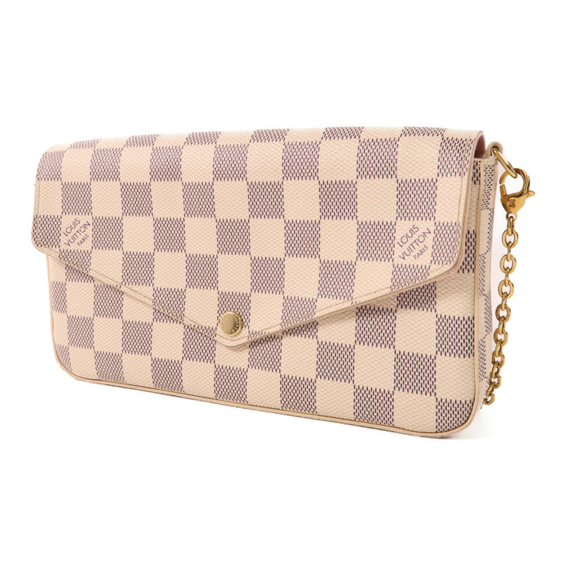 LOUIS VUITTON Damier Azur Pochette Felicie金扣肩背袋-1