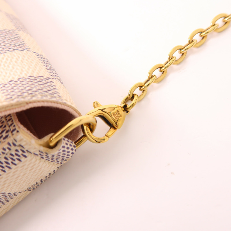 LOUIS VUITTON Damier Azur Pochette Felicie金扣肩背袋-8