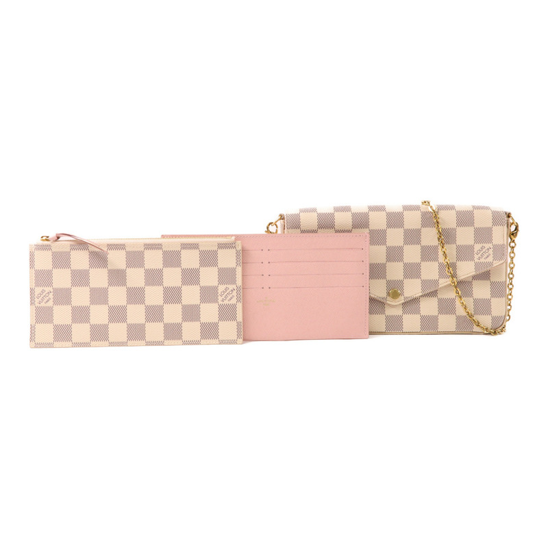 LOUIS VUITTON Damier Azur Pochette Felicie金扣肩背袋-13