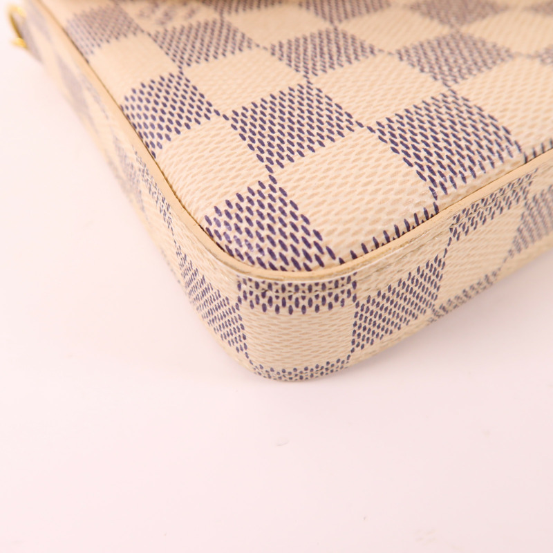 LOUIS VUITTON Damier Azur Pochette Felicie金扣肩背袋-19