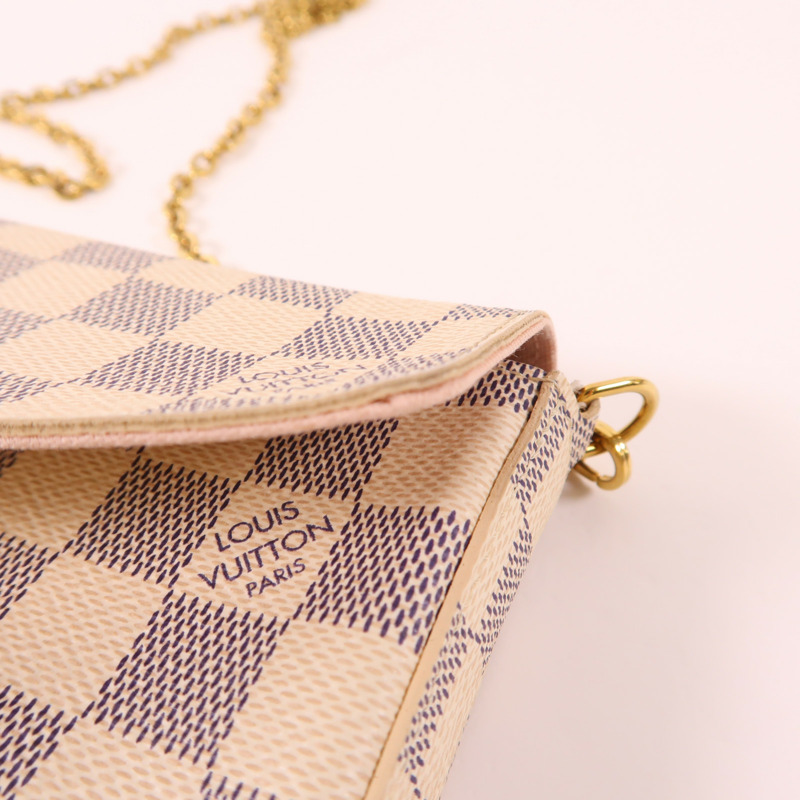 LOUIS VUITTON Damier Azur Pochette Felicie金扣肩背袋-22