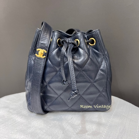Chanel Vintage Navy Bucket