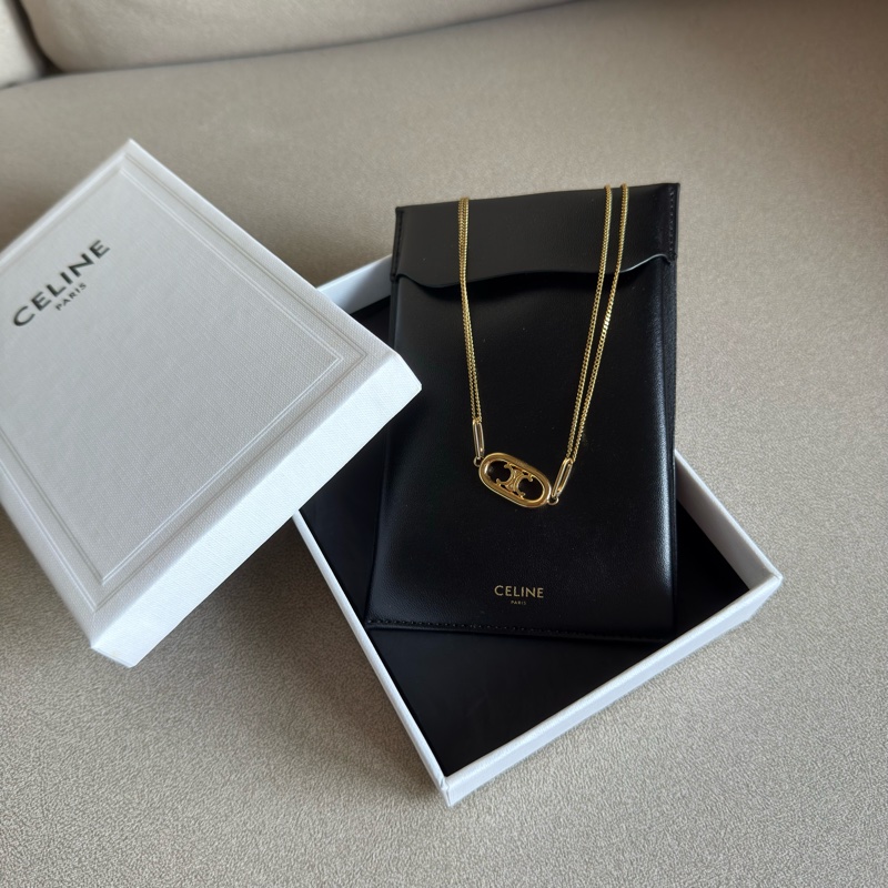 Celine 黃銅 凱旋門 項鍊-0