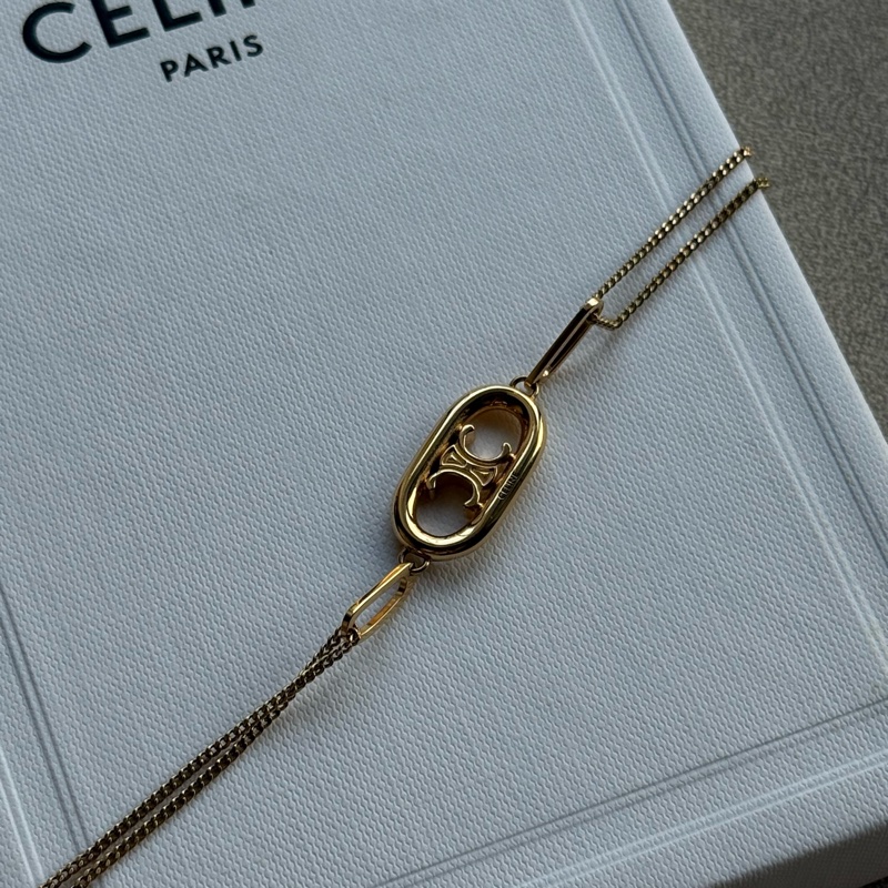 Celine 黃銅 凱旋門 項鍊-5