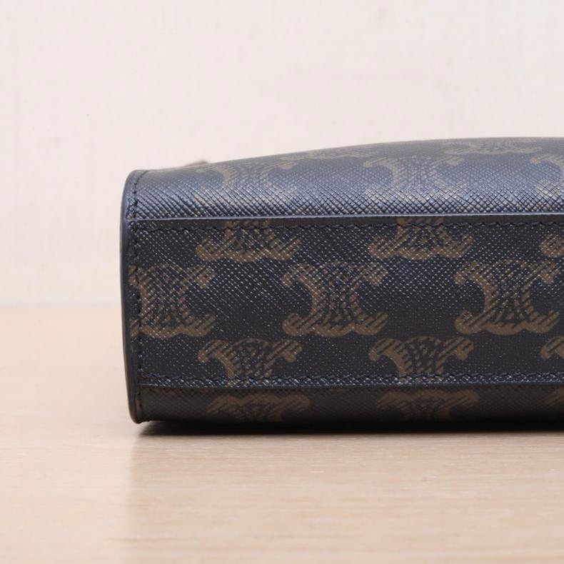 CELINE(思琳) Cabas 豎款手袋 Mini 凱旋門印花 褐色 人造革-3