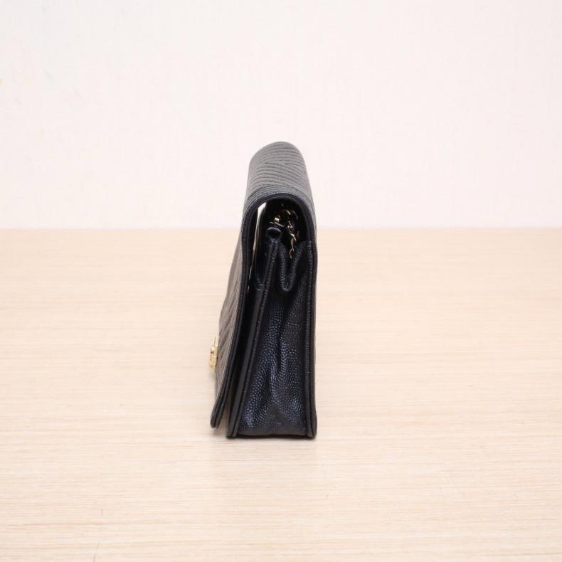 CHANEL(香奈兒) Leboy WOC 19cm 黑色 荔枝 25開 金扣 V紋-1