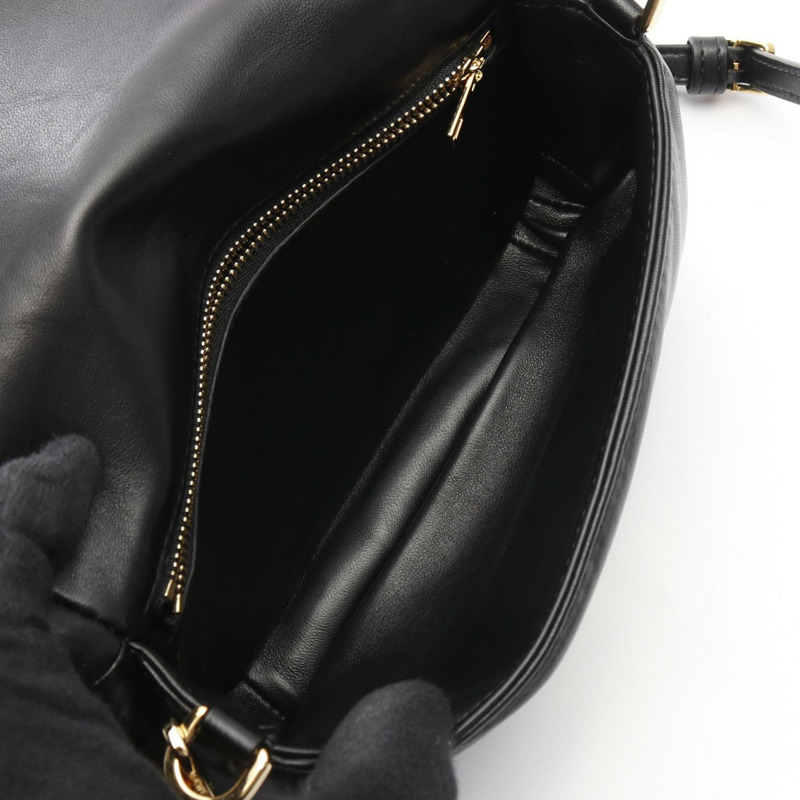 LOEWE Goya 羽絨包迷你肩背包 A896W56X01 皮革黑色二手女款-2