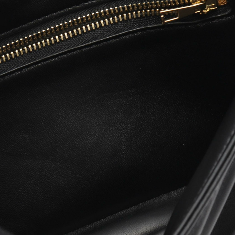 LOEWE Goya 羽絨包迷你肩背包 A896W56X01 皮革黑色二手女款-8