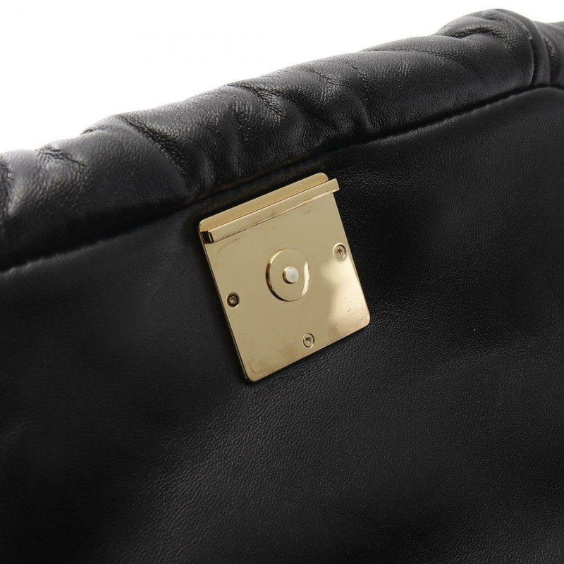 LOEWE Goya 羽絨包迷你肩背包 A896W56X01 皮革黑色二手女款-9
