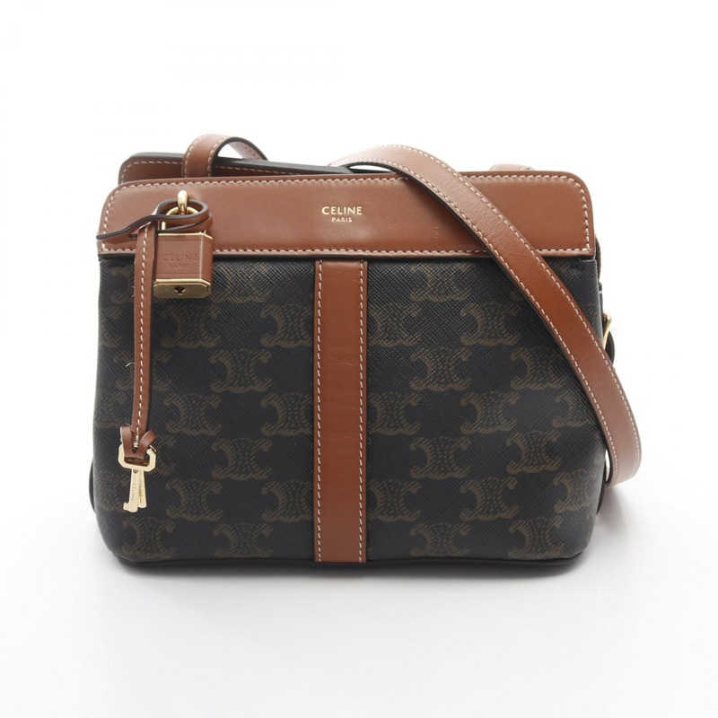 CELINE Teen Cabas De France Triomphe 肩背包 191992BZJ 帆布皮革二手-0