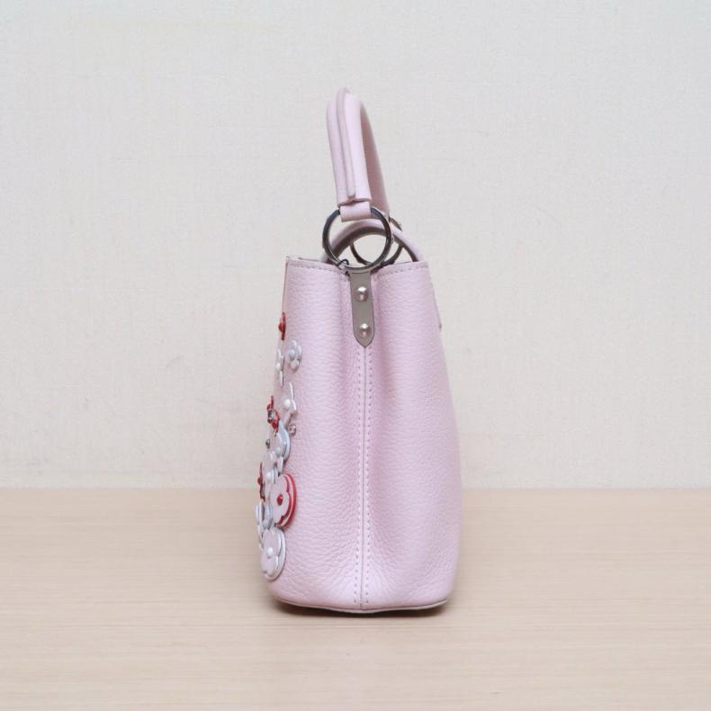 LOUIS VUITTON(路易威登) Capucines BB 27 粉色 銀扣 晶片-1