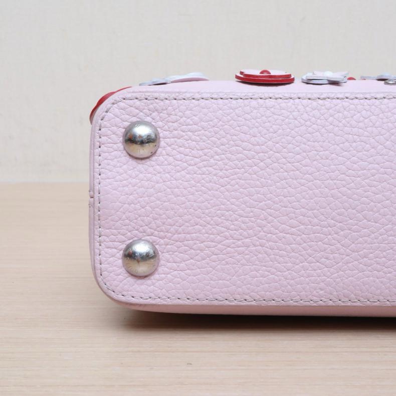 LOUIS VUITTON(路易威登) Capucines BB 27 粉色 銀扣 晶片-3