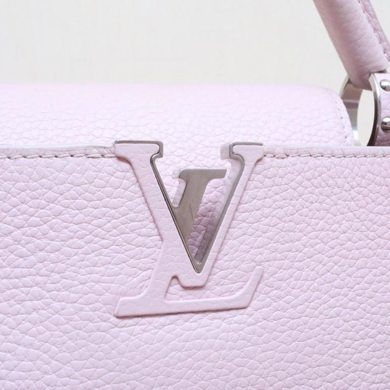 LOUIS VUITTON(路易威登) Capucines BB 27 粉色 銀扣 晶片-5