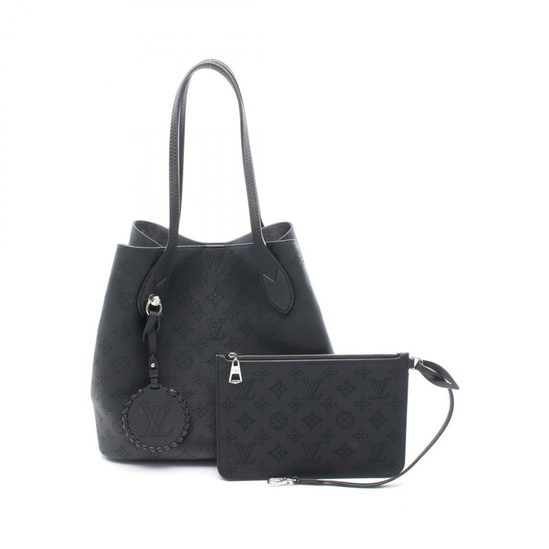 LOUIS VUITTON Blossom MM 單肩托特包 手提包 M21851 Mahina 皮革 黑色 二手-0