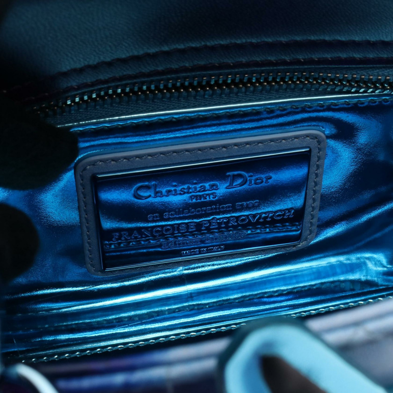 Christian Dior DIOR LADY ART#7 單肩手提包,皮革材質,藍紫色,二手女款-3