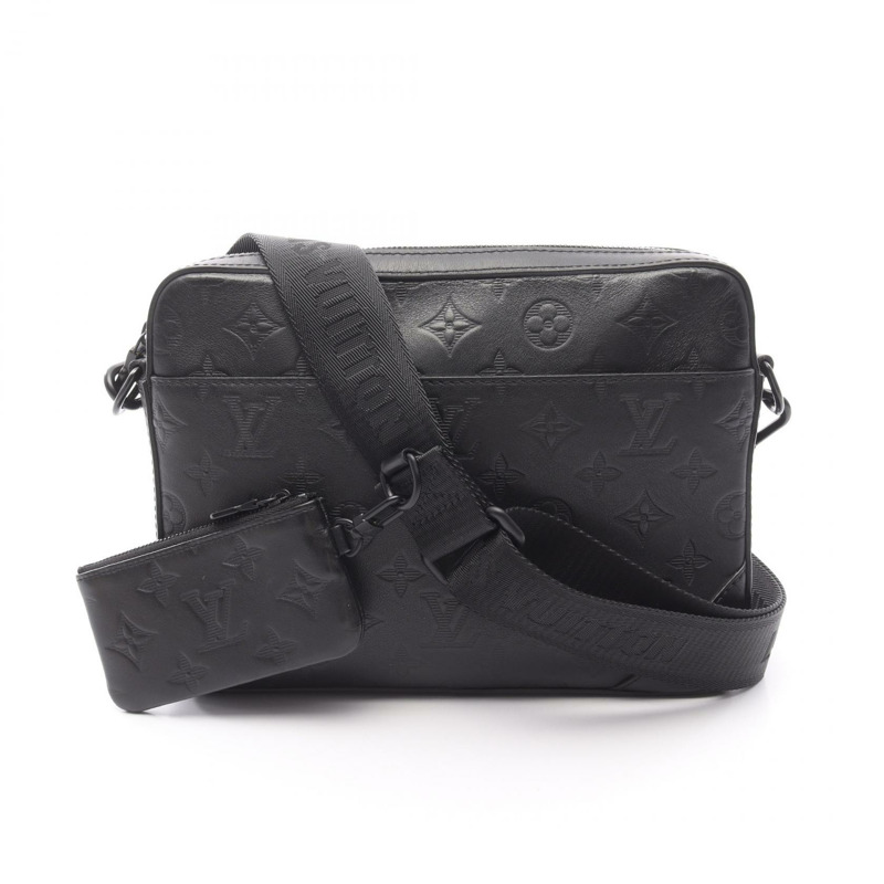 LOUIS VUITTON Duo 斜背包 M69827 Monogram Shadow 皮革 Noir LV-0