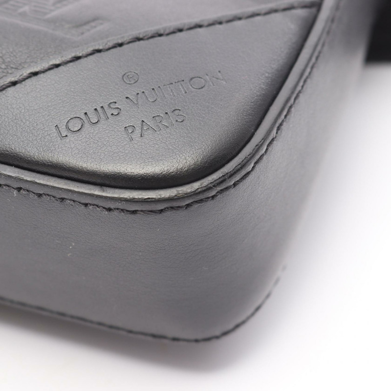 LOUIS VUITTON Duo 斜背包 M69827 Monogram Shadow 皮革 Noir LV-6