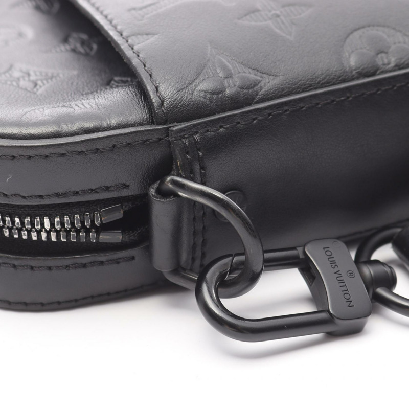 LOUIS VUITTON Duo 斜背包 M69827 Monogram Shadow 皮革 Noir LV-9