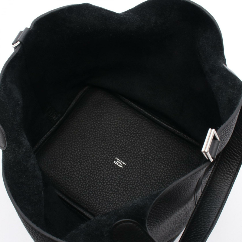 HERMES Picotin Lock PM 托特包 手提包 K Clemence 皮革 黑色 Noir 女款-2