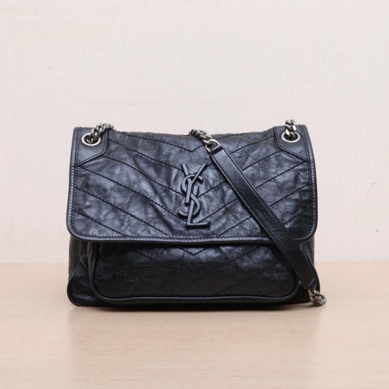 SAINT LAURENT(聖羅蘭) Niki 中號 28 黑色 銀扣-0