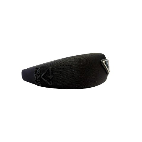PRADA Re-Nylon黑色尼龍三角牌頭箍-3