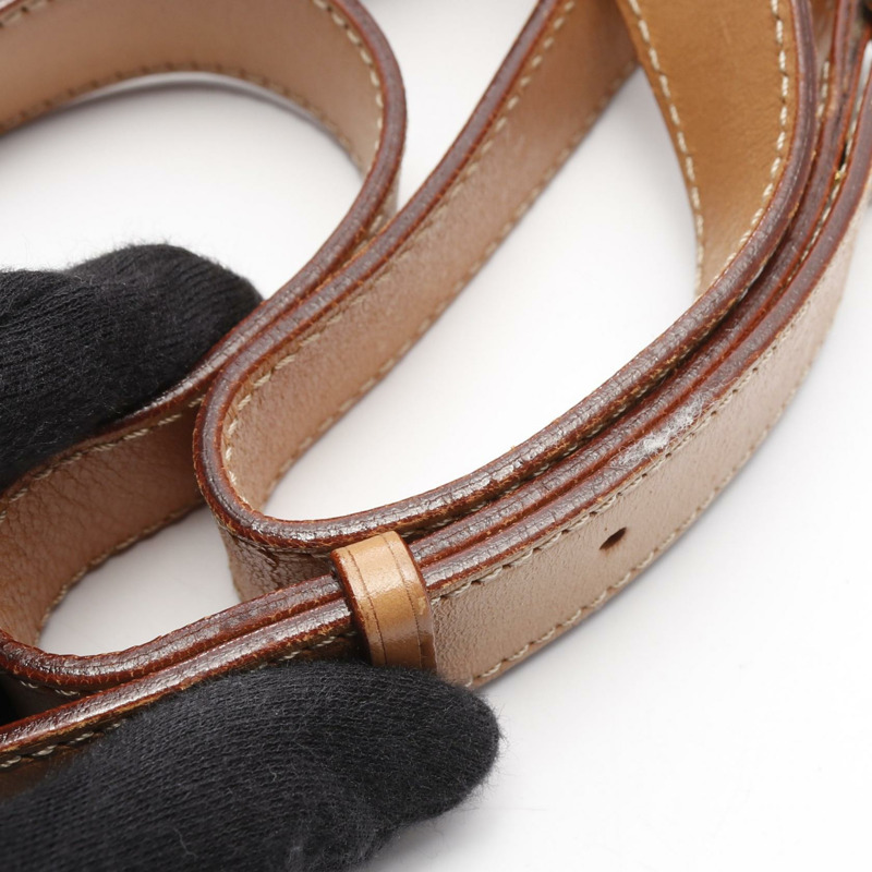 CELINE Macadam 斜背單肩包 帆布皮革 棕色 米色 二手 女士-4